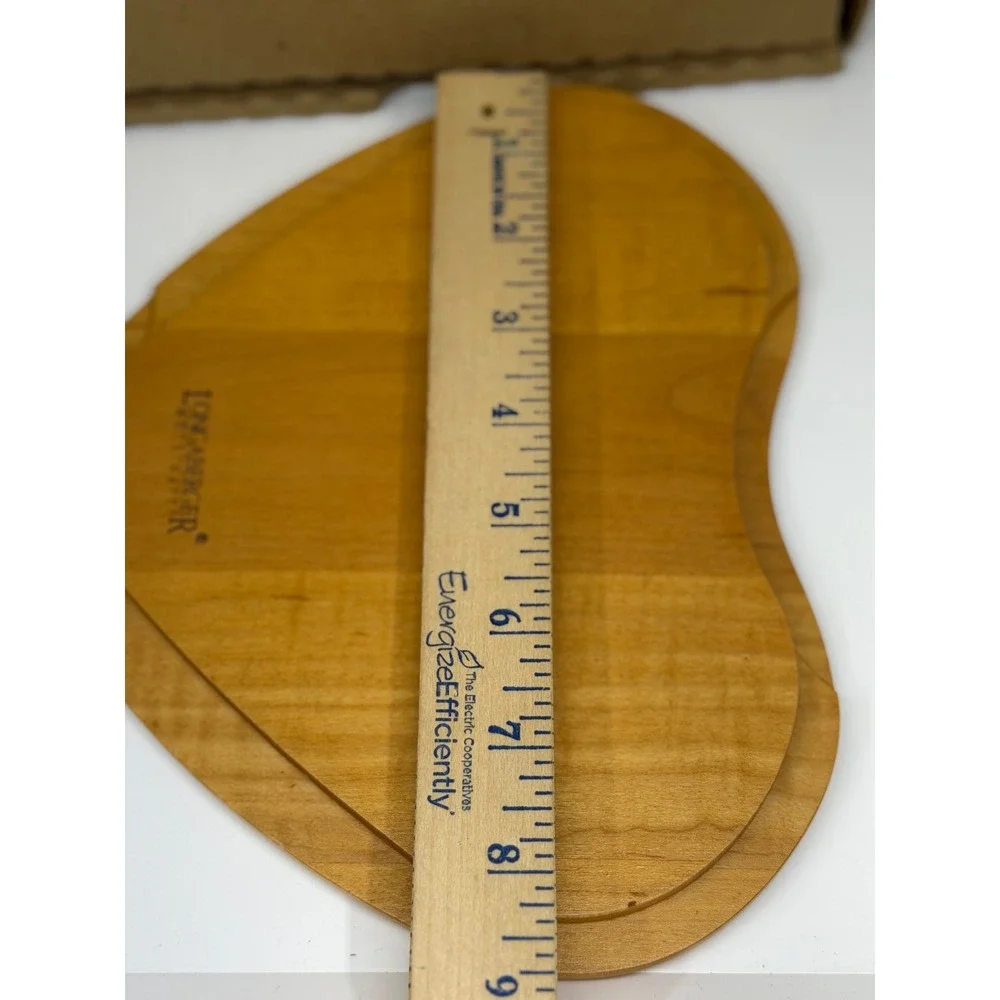 VTG‎ Longaberger Woodcrafts Love Letters Heart Basket Lid Maple Brown 1999 NIB